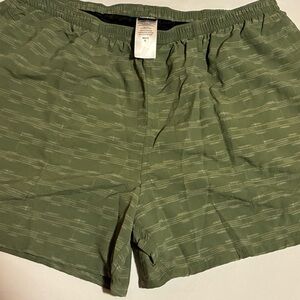 Patagonia Mens Cotton Boxer Shorts XL Green Stripe Lounge Sleepwear